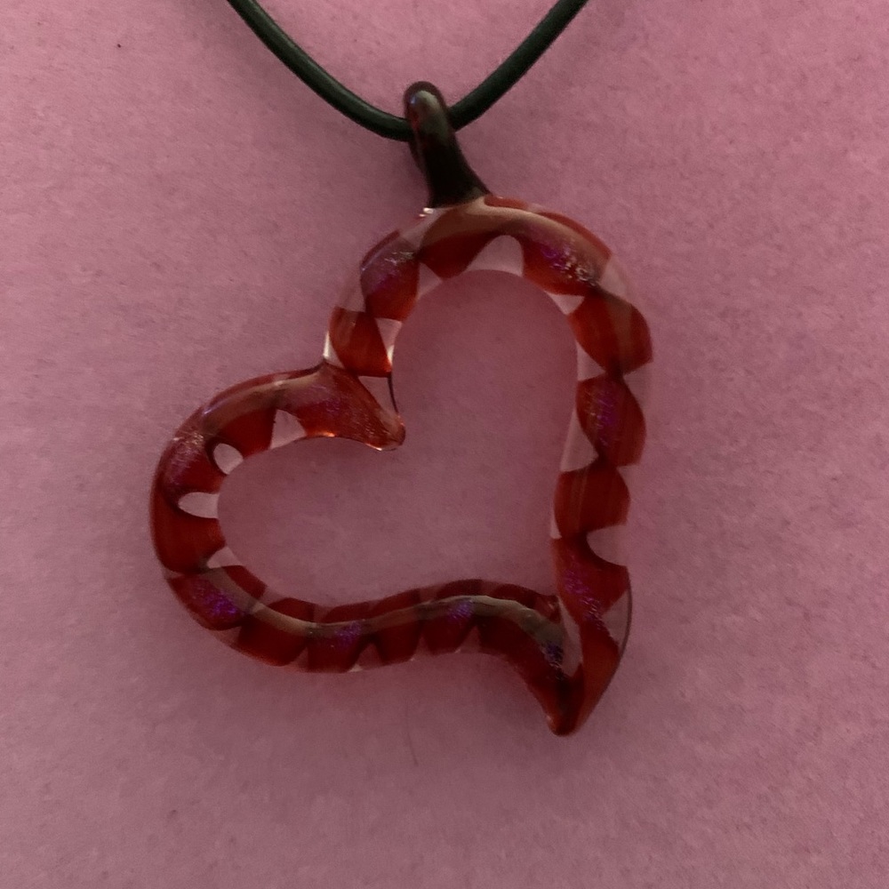 Handmade flame worked glass heart